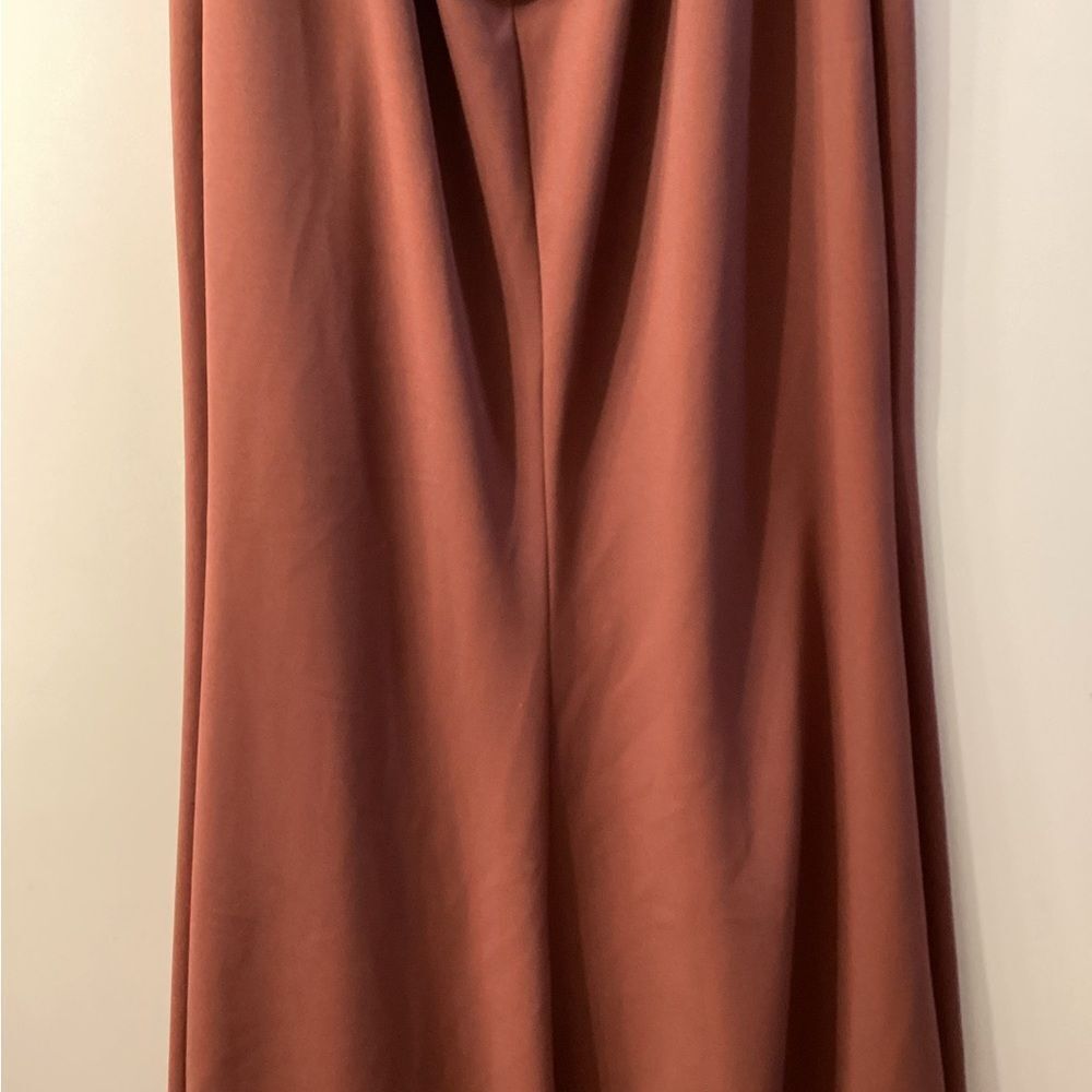 Jenny Woo Rust Brown Sleeveless V-Neck Maxi Dress Size 12 - Picture 10 of 14